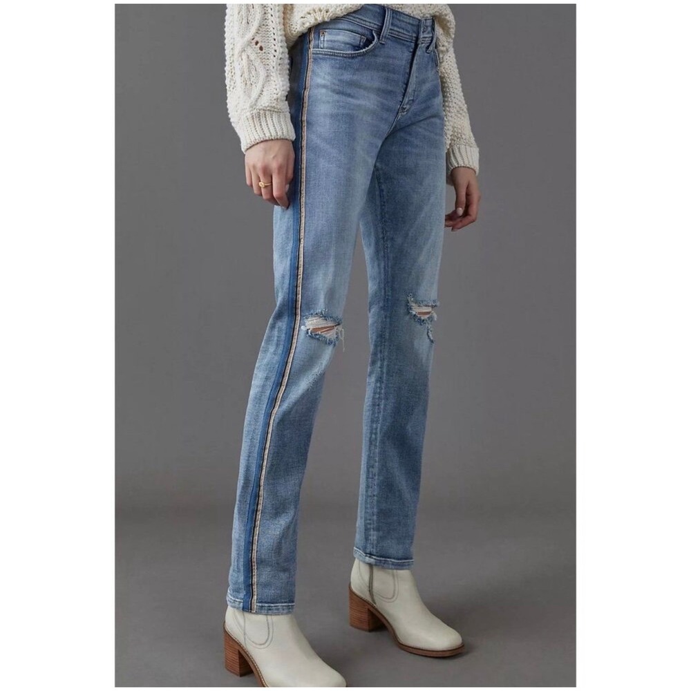 Pilcro and the Letterpress Blue Boyfriend Jeans